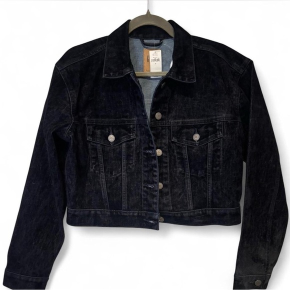 Gap Velvet Cropped Icon Denim Jacket (Size S) NWT - MSRP $128 - Picture 3 of 4
